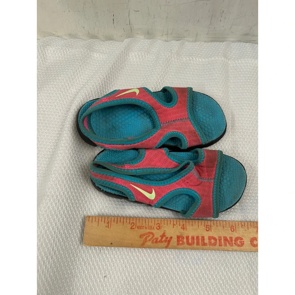 Nike Sunray Protect 9C Pink Blue Water Sandals Kids Shoes 343975-612